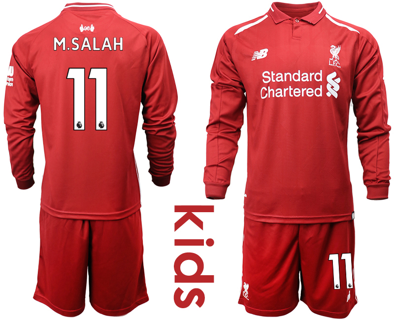 2018_2019 Club Liverpool  home long sleeves Youth #11 soccer jerseys->charlotte hornets->NBA Jersey